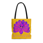 Stop Peacocking Me purple yellow Tote Bag