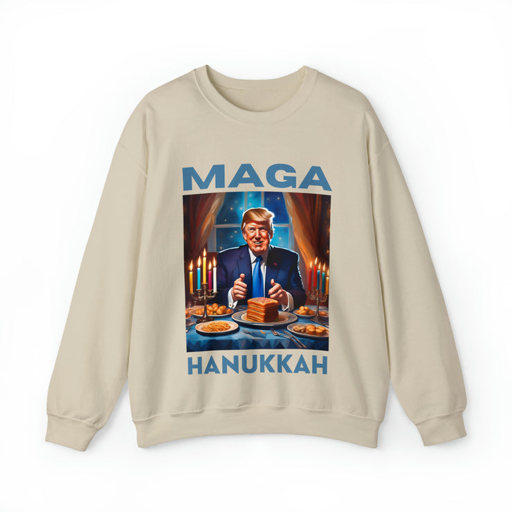 MAGA Hanukkah soft blue Heavy Blend™ Crewneck Sweatshirt Unisex