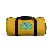 Stop peacocking me yellow duffel bag