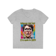 Wanna see her cry again in 2024 V-neck Women's tee