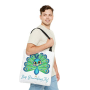 Stop Peacocking Me green white Tote Bag