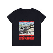 Florida's Border Patrol willing to relocated to Texas Border V-neck Women's tee