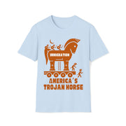 Immigration America's Trojan Horse brown Unisex Soft style T-Shirt