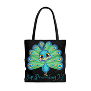 Stop Peacocking Me green black Tote Bag