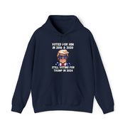 Voted for him 2016 & 2020 still voting for Trump in 2024  unisex Heavy Blend™ Hooded Sweatshirt