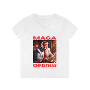 MAGA Christmas Red V-neck Women's tee