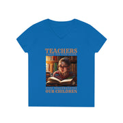 Teachers leave our kids alone Stop Brainwashing Our Children V-Neck T-Shirt