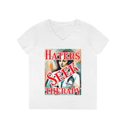 Haters seek therapy V-neck Women's tee