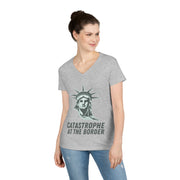 Catastrophe at the Border  ladies' V-Neck T-Shirt