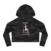 Revenge is best served in a cold plate women’s Cropped Hooded Sweatshirt