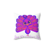 Stop Peacocking Me! purple White Spun Polyester Square Pillow