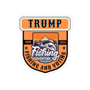 Trump Fishing and Voting 2024 Transparent Outdoor Stickers, Die-Cut, 1pcs