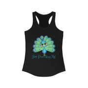 Stop Peacocking me aqua women's Ideal Racerback Tank