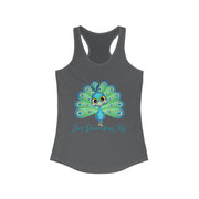 Stop Peacocking me aqua women's Ideal Racerback Tank