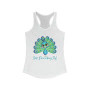 Stop Peacocking me aqua women's Ideal Racerback Tank