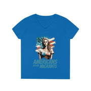 Americans before migrants V-Neck T-Shirt