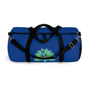 Stop peacocking me blue duffel bag