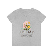 Trump Flower MAGA Shop Ladies' V-Neck T-Shirt