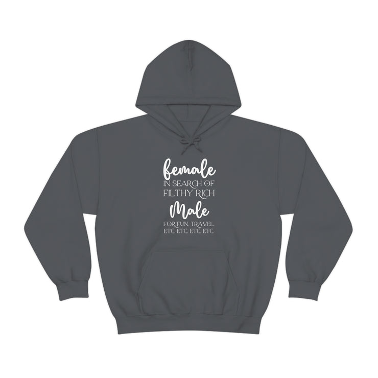 Female in search of filthy rich Male Heavy Blend™ Hooded Sweatshirt