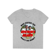 Who visited the Epstein's Island What's the secret V-neck Women's tee