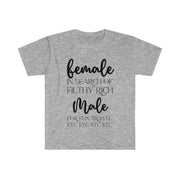 Female in search of filthy rich Male Unisex Softstyle T-Shirt