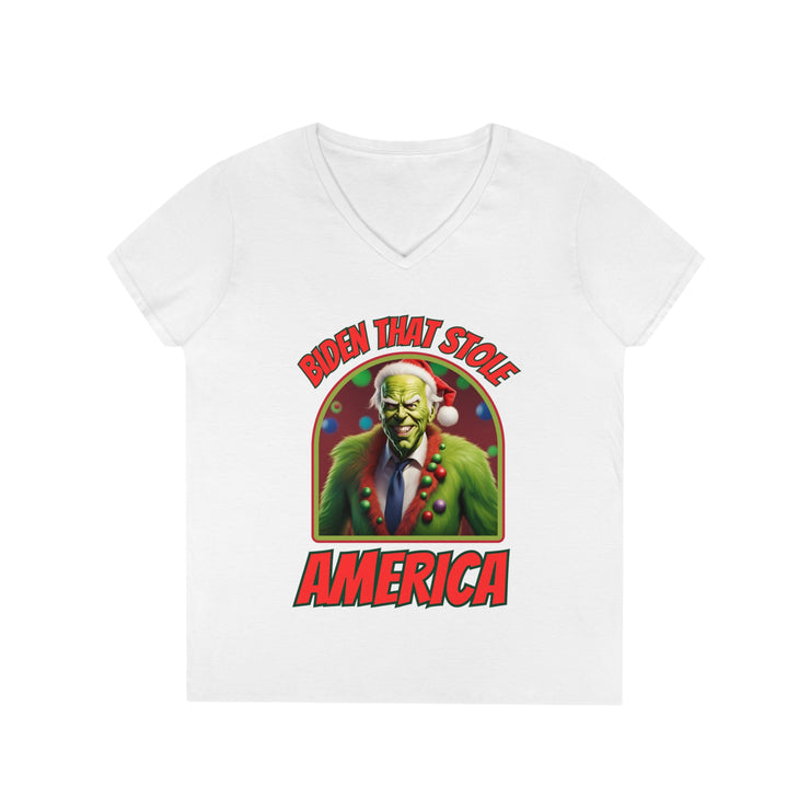 Biden that stole America V-neck Women&