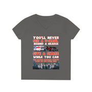 U-Haul behind a hearse V-neck Women's tee