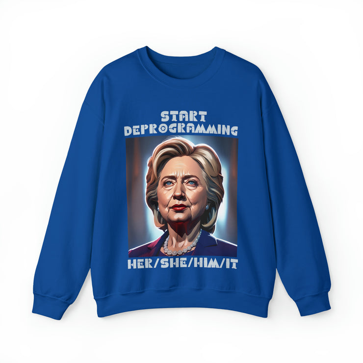 Start Deprogramming her she him it Heavy Blend™ Crewneck Sweatshirt Unisex