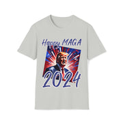 Happy MAGA 2024 blue Soft style T-Shirt unisex