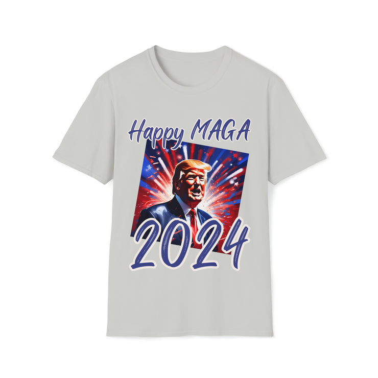 Happy MAGA 2024 blue Soft style T-Shirt unisex