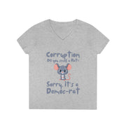 Corruption Do you smell a rat? Sorry, it's a Democ-Rat V-neck Women's tee