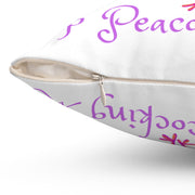 Stop Peacocking Me! purple White Spun Polyester Square Pillow