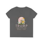 Trump Flower MAGA Shop Ladies' V-Neck T-Shirt