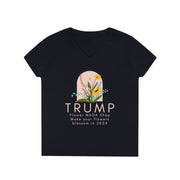 Trump Flower MAGA Shop Ladies' V-Neck T-Shirt