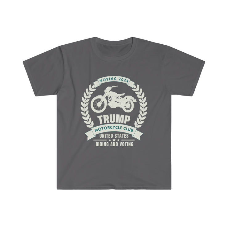 Trump Motorcycle club riding and voting in 2024 Unisex Softstyle T-Shirt