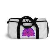 Stop peacocking me purple/white duffel bag