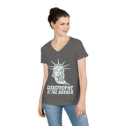 Catastrophe at the Border  ladies' V-Neck T-Shirt