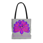 Stop Peacocking Me purple silver Tote Bag