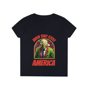 Biden that stole America V-neck Women's tee