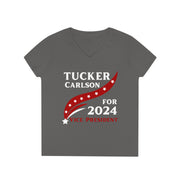 Tucker Carlson for Vice President 2024  ladies' V-Neck T-Shirt