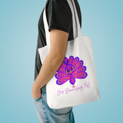 Stop Peacocking Me! purple Cotton Tote Bag