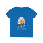 Trump Flower MAGA Shop Ladies' V-Neck T-Shirt