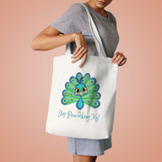 Stop Peacocking Me! Green cotton Tote Bag