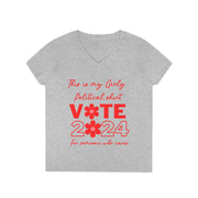 This is my girly political shirt vote 2024 for someone who cares Ladies' V-Neck T-Shirt