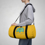 Stop peacocking me yellow duffel bag