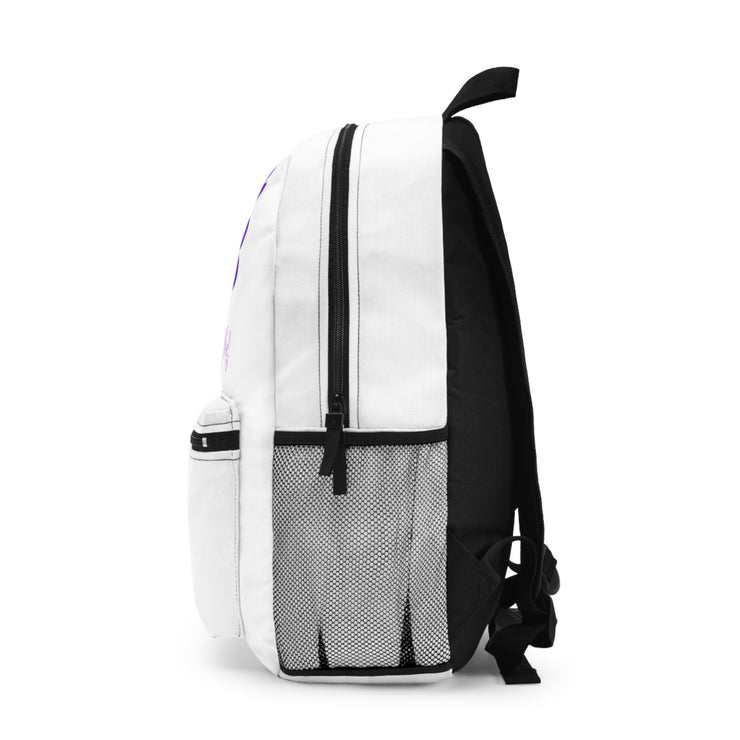 Stop peacocking Me purple/white Backpack