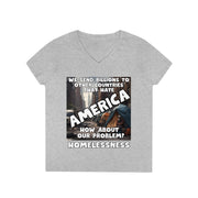 Our Problem Homelessness white V-Neck T-Shirt