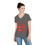 This is my girly political shirt vote 2024 for someone who cares Ladies' V-Neck T-Shirt