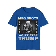 MUG SHOTS won't stop Trump Unisex Softstyle T-Shirt