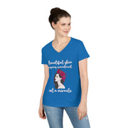 Beautiful skin requires commitment, not a miracle ladies' V-Neck T-Shirt